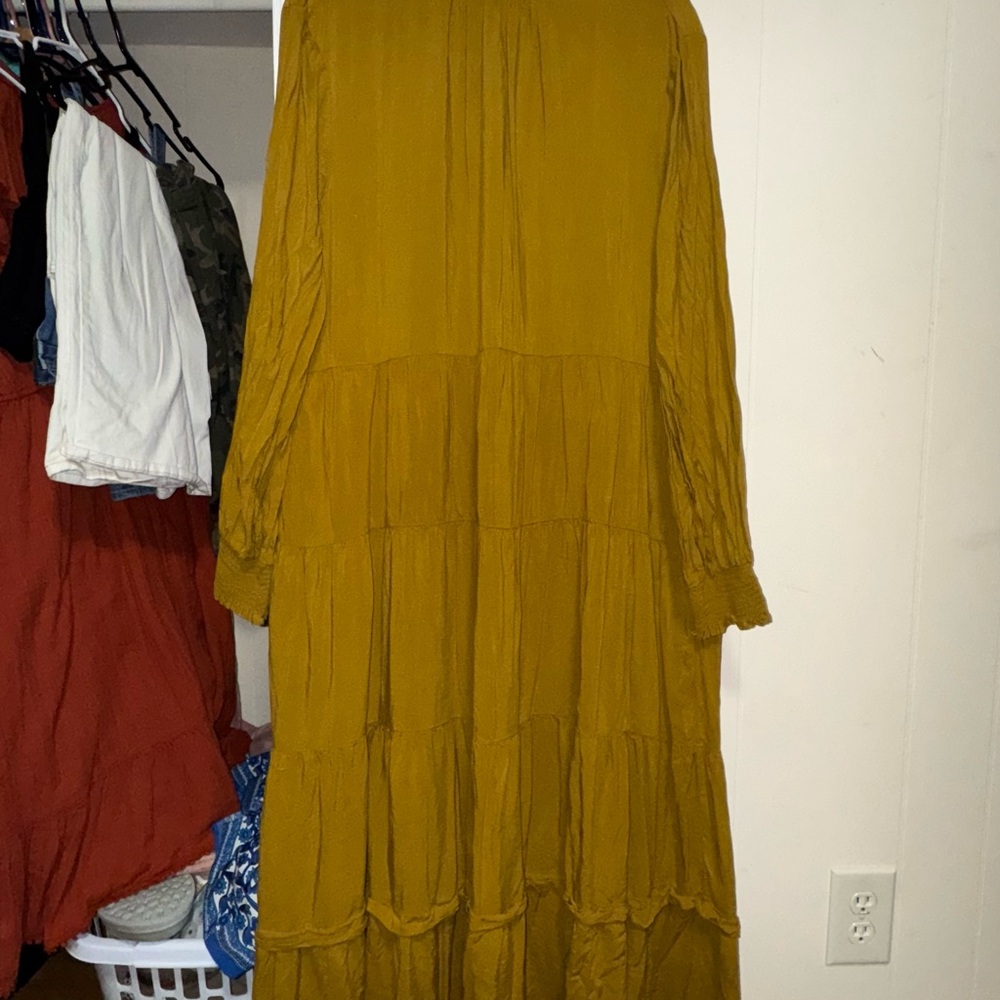 Elegant Mustard Yellow Maxi Dress